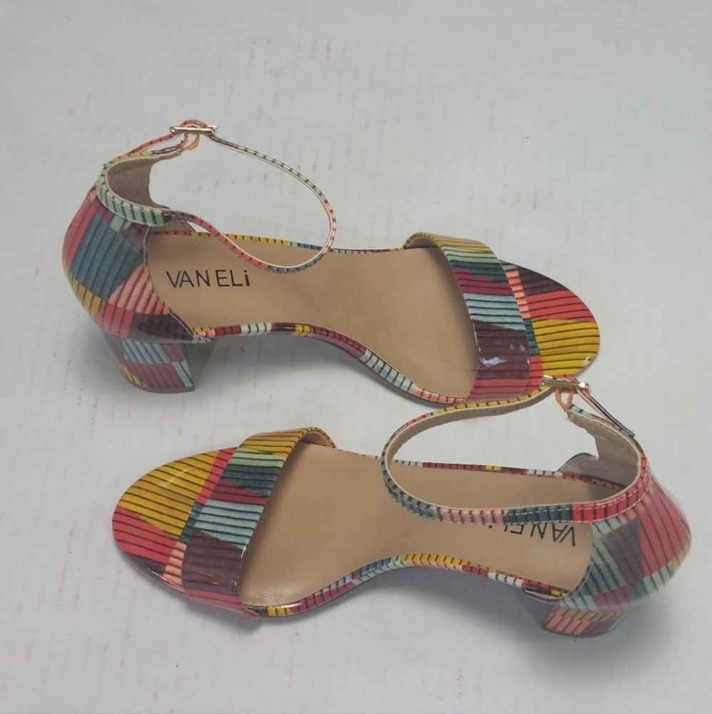 VANELI Woman's Multicolor Leather Dress Sandals  Size 7.5M
